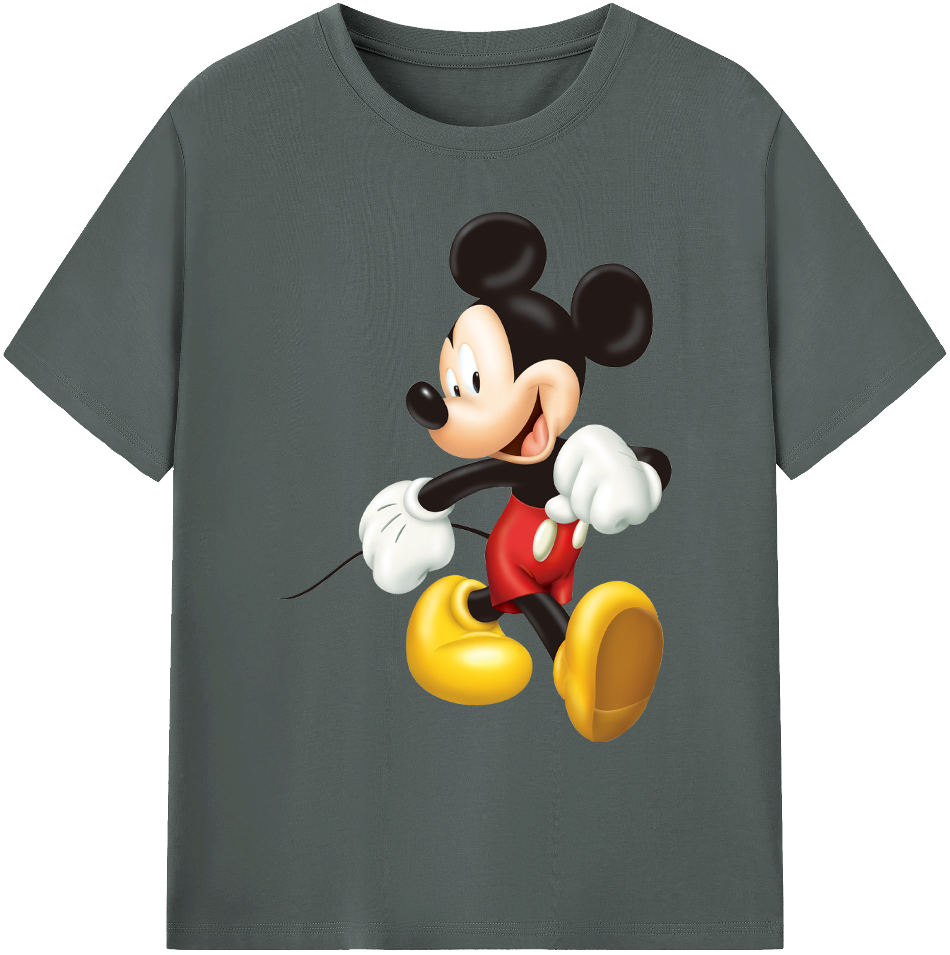 ミッキーマウス Mickey Mouse 綿100％ メンズ半袖Tシャツ｜肌触りやわらか＆通気性